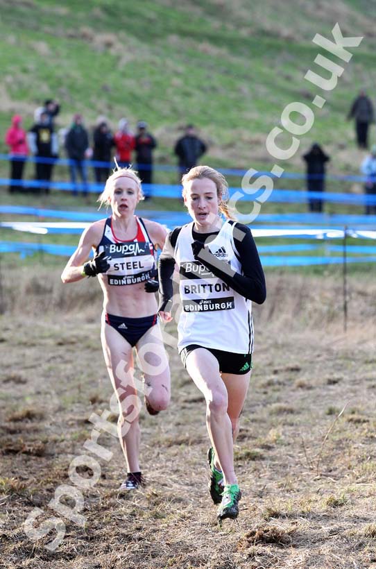 Fionnuala Britton on her way to winning the Senior Women, BUPA Great Edinburgh Cross Country.